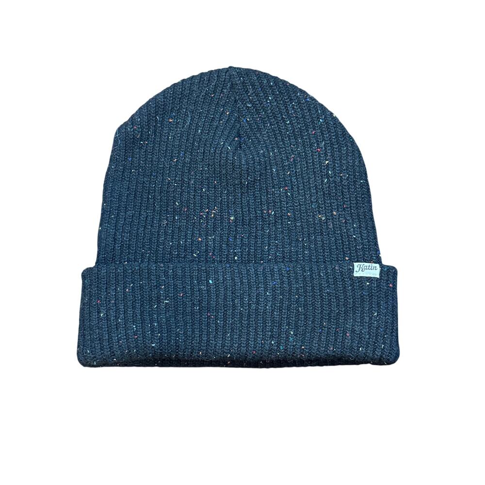 Katin Navy Blue Speckled Knit Cuffed Beanie Acrylic Winter Hat One Size